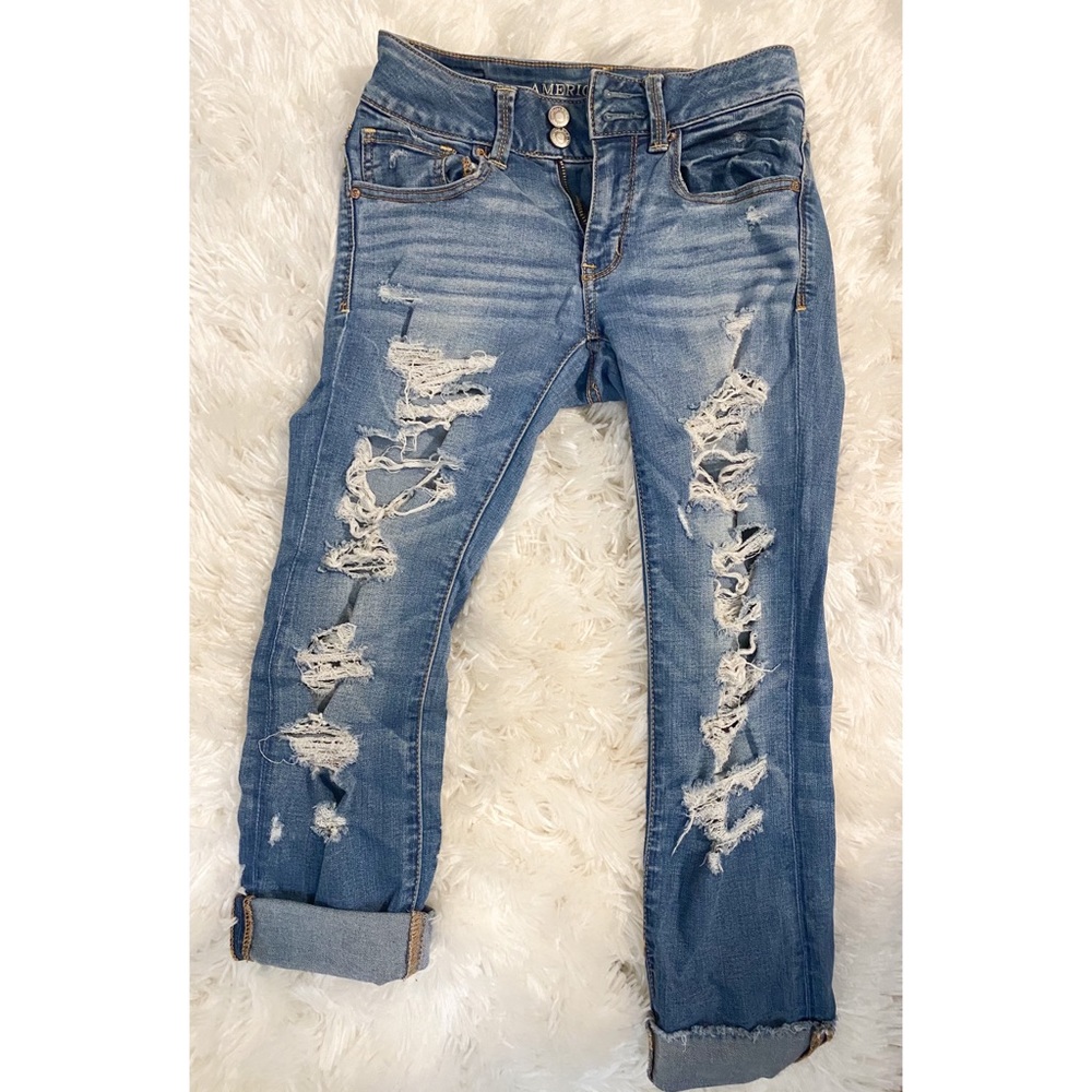 American Eagle high waisted cropped jeans